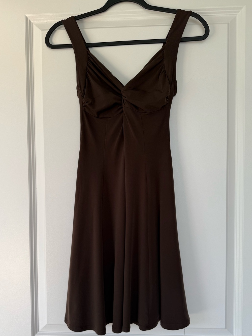 Moda International Brown Sleeveless V-Neck Midi Dress